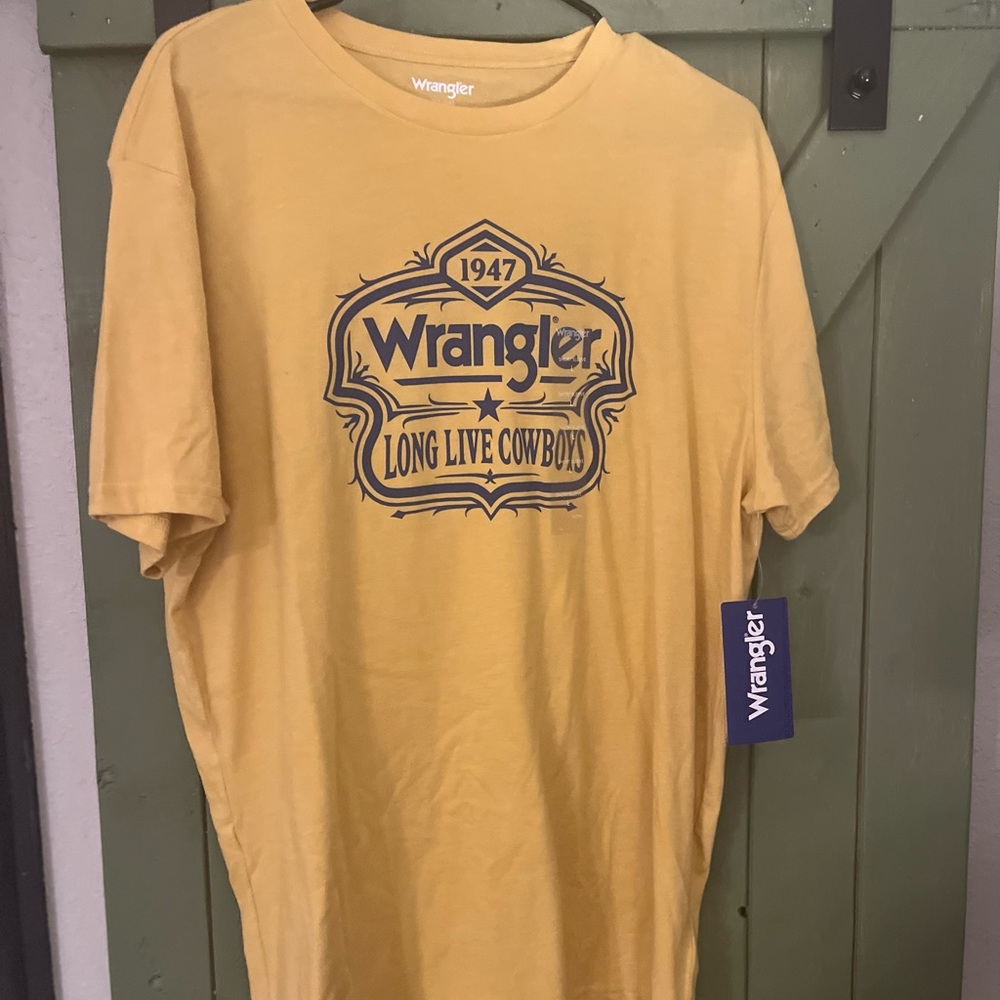 Wrangler Long Live Cowboys Yellow Large T-shirt